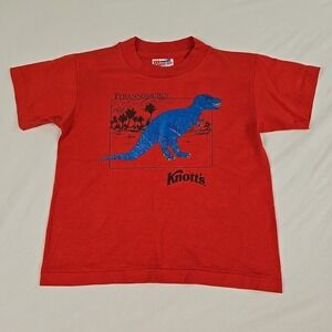 Vintage 90s Knotts Berry Farm Shirt Kids 6-8 Dinosaur Made In USA Tyrannosaurus